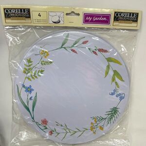 VTG 80s Corelle Coordinates Floral Flower Electric Stove Burner Cover Set 4 NEW
